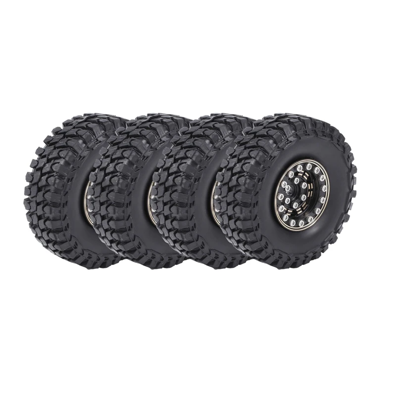 54Mm Tire 1.0 Brass Beadlock Wheel Rim Deep Dish Negative Offset 3.15Mm For 1/24 RC Crawler Car Axial SCX24 Parts