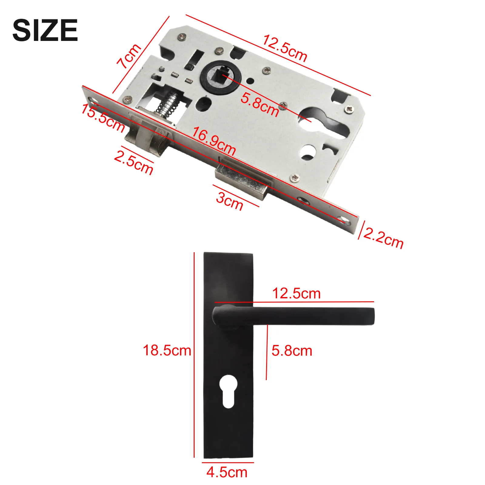 HANDLE Door Handle Heavy Duty Lockable Silent Lock Body Design Heavy Duty Security Door Iron Sheet Mortise Locks