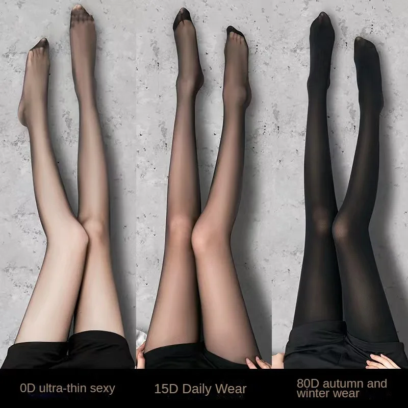 Black Stockings Ultra-thin Pantyhose Spring and Autumn Thin Non-falling Sexy Ins Stockings Anti-snagging Tights Women Plus Size