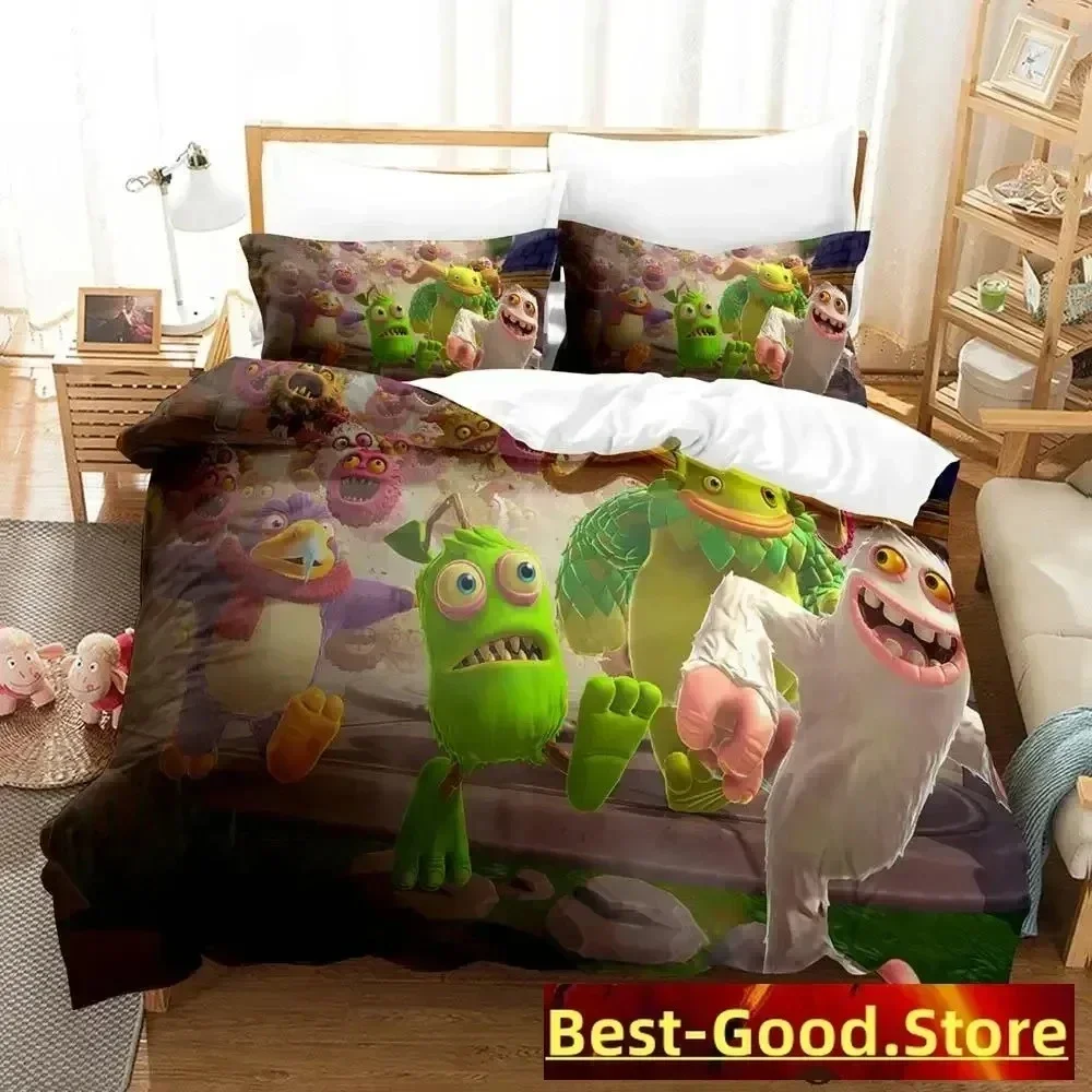 New My Singing Monsters Bedding Set Single Twin Printed With Pillowcase Bed Duvet Cover Soft Single Double Queen Super King Size