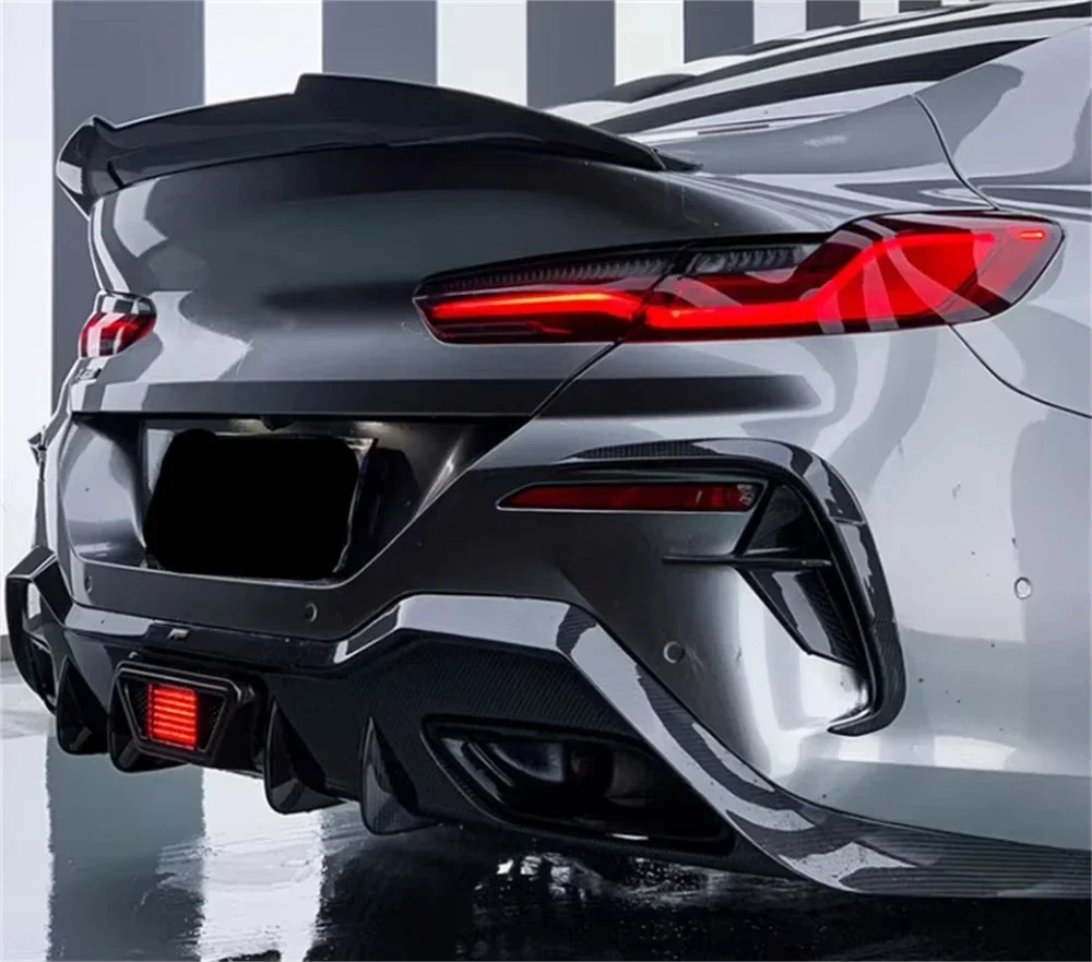 for 2020+G14 G15 G16 Dry Carbon Fiber Q-style Front Bumper Splitter and Rear Body Kit