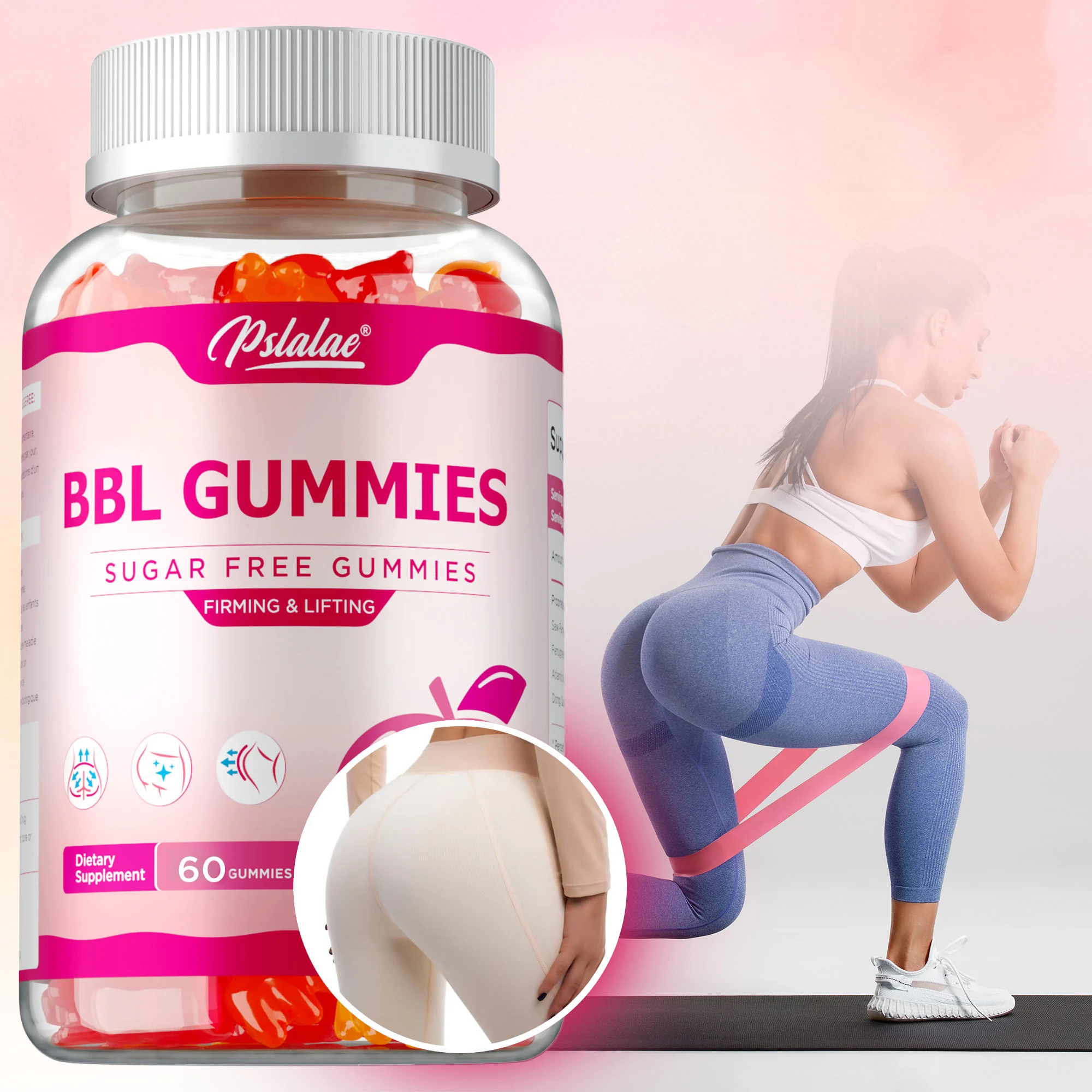 

BBL Gummies - Big Butt, Manage Body Shape, Improve Appearance, Increase Confidence, Sculpt Your Butt and Hips - 60 Capsules