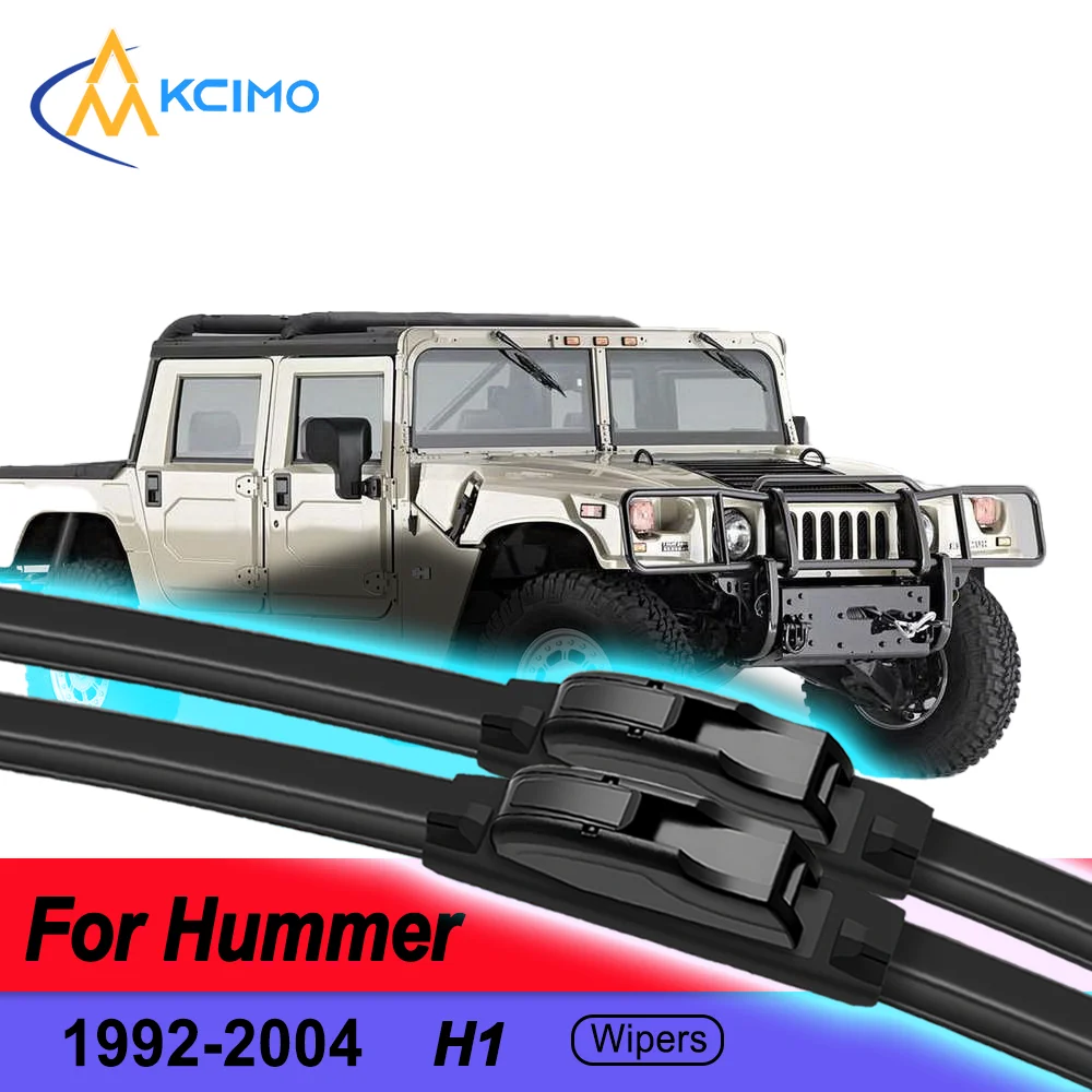 

2PCS Heavy-Duty TPE Single-Rubber Wiper Blades for Hummer H1 1992-2004 Reinforced Frame - OEM Front Windshield Set 1992-2004