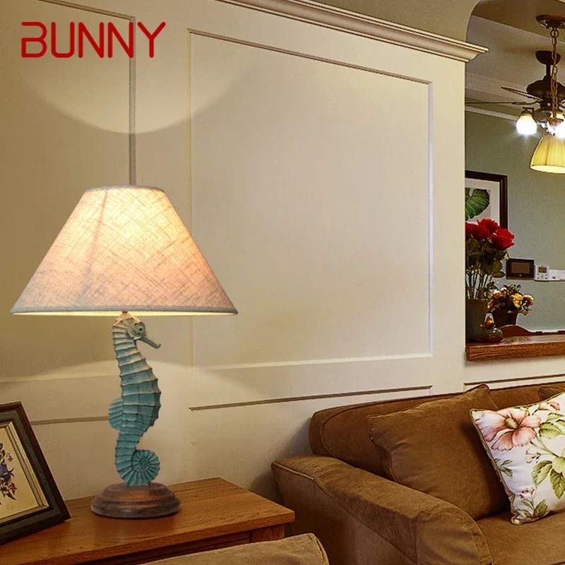 BUNNY Nordic ModernTable Lamp American Retro LED Bedroom Bedside Lamp Personalized And Creative  Decorative Homestay Desk Light