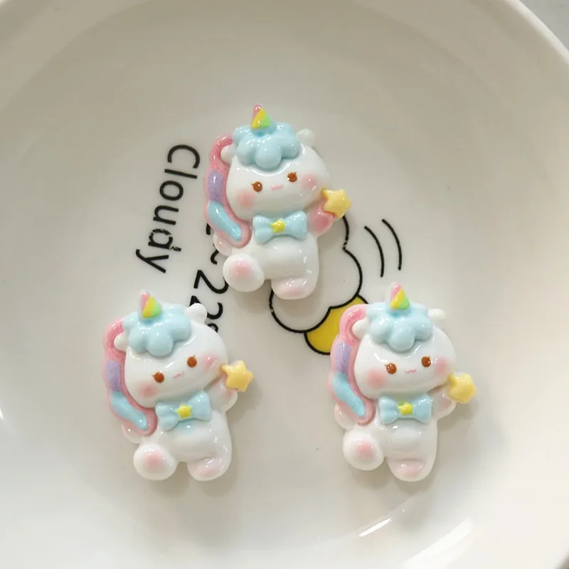 10pcs Cute Cartoon Kawaii Animal Horse Series Flat Back Resin DIY Scrapbooking Embellishments Cabochons Decoration Accessories