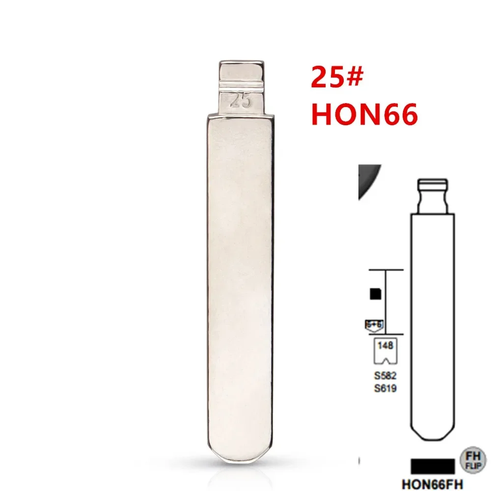 

10 шт. для Accord Fit City New Odyssey для KD keydiy xhorse пульты дистанционного управления HON66 флип-пустой ключ лезвие 25 # HON66FH Автомобильный ключ Дистанционный ключ