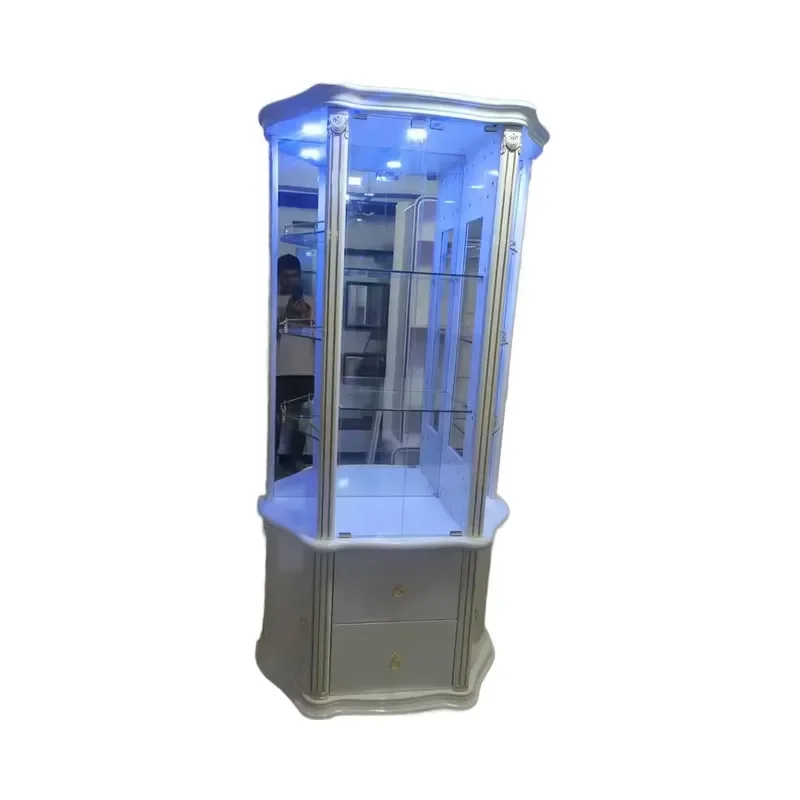 European Glass Wine Cabinet Wall Mounted Sideboard Storage Display Rack Elegant Living Room Dining Room Furniture