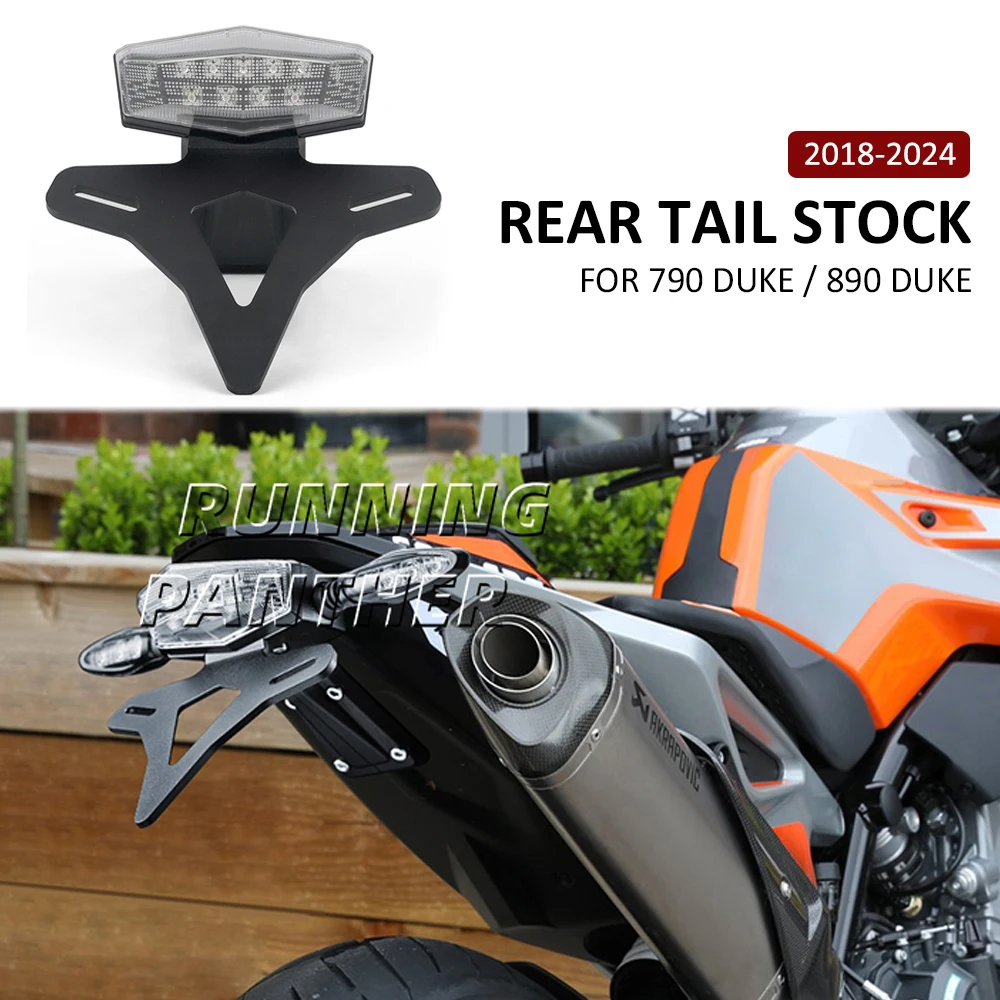 

NEW Motorcycle Rear Short Tail Stock License Plate Holder Tailstock Bracket LED Light For 790 890 Duke 790Duke 890Duke 2018-2024