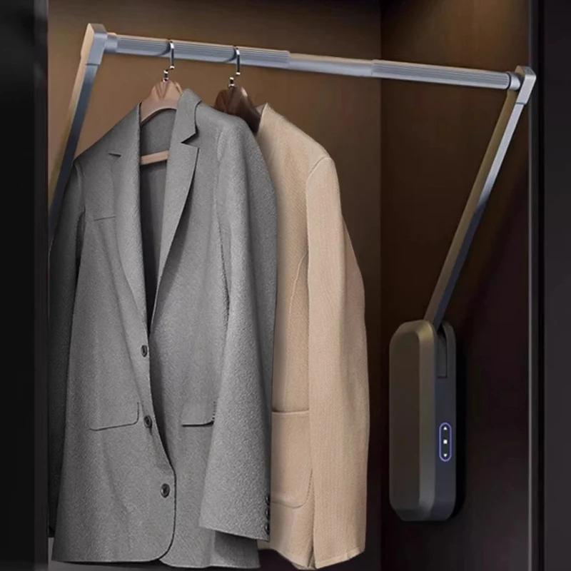 Intelligent voice electric lifting clothes rod wardrobe automatic clothes hanging device