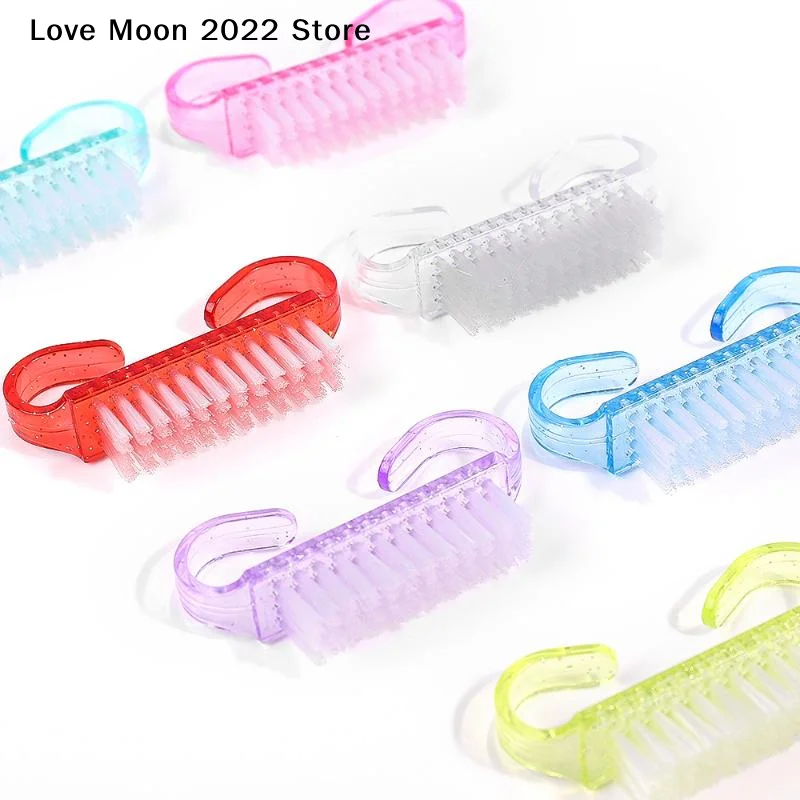 【LM】10/20 Stuks Plastic Nagelborstels Mix Kleur Nagel Hand Schrobben Reinigingsborstel Dust Cleaner Nail Art manicure Soft Remover Gereedschap