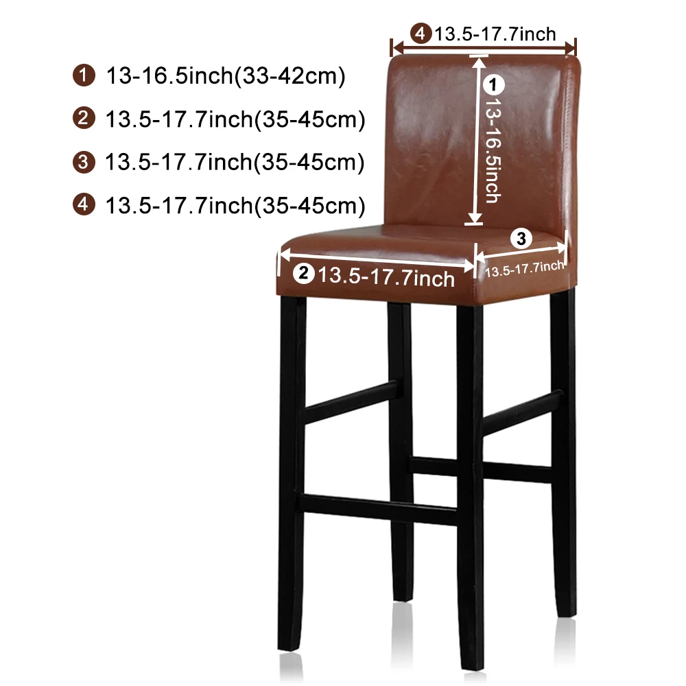 Jacquard Fabric Bar Chair Cover Stretch Dining Room Seat Covers Washable Short Back Covers Chairs For Kitchen Home Hotel Banquet