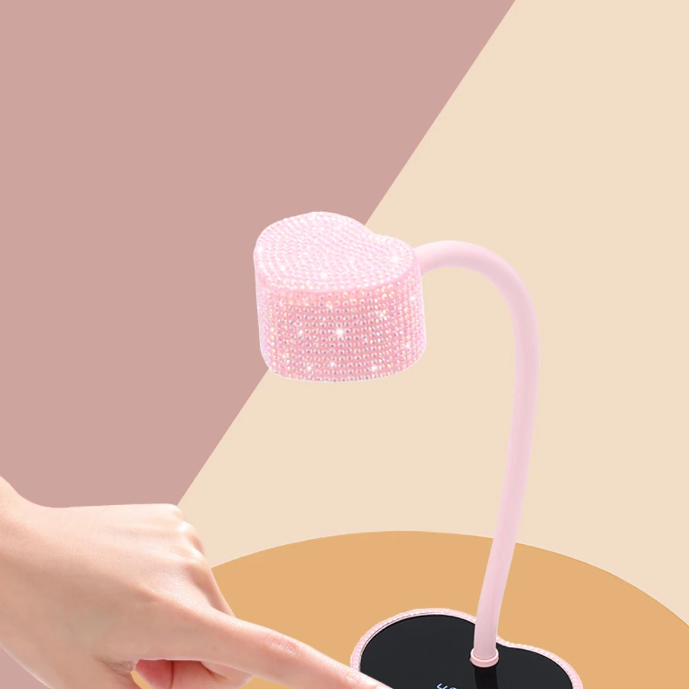 1PC Multicolor Stick Drill Heart Nail Lamp Portable Quick Dry Electricity Intelligent Sensor Light Therapy Bake Nail Gel Lamps
