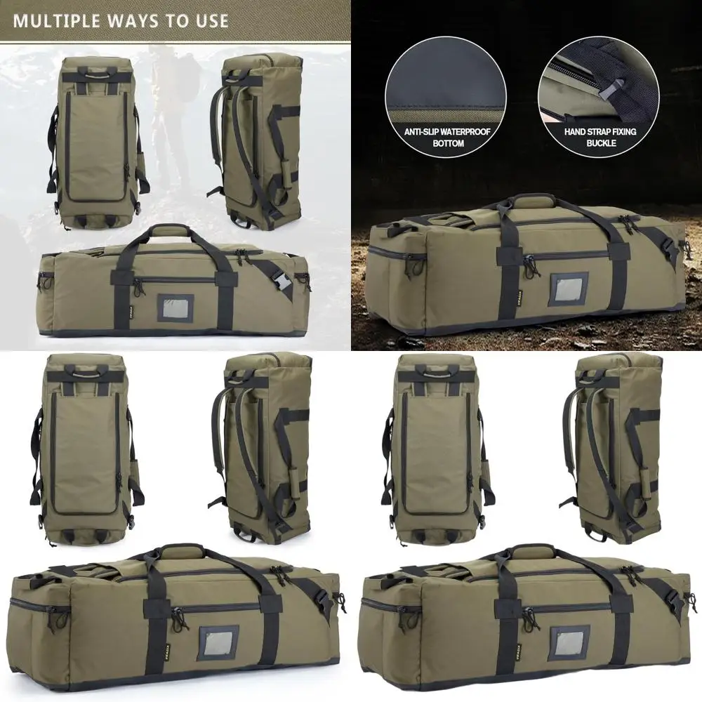 

Large 105L Dual-Use Bag: Travel, Gym, Sports - Water-Resistant Polyester, Hidden Straps, Shoe Compartment - Unisex Backpack