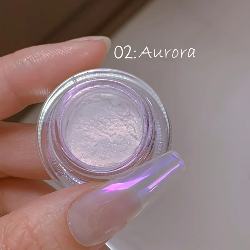 1 Box Holographic Nail Powder Moonlight Mirror Nail Powder Pigment Gel Polish Glitter Dust Chrome Manicure Decoration 0.3g