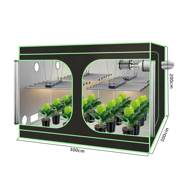 332m/0.60.61.4m Metal Grow Tents, Hydroponic Full-size LED Light 600w/1000w