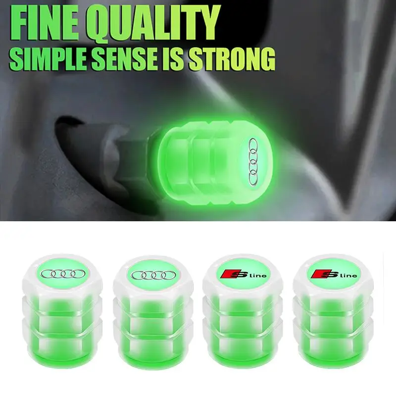 

Комплект из 4 светящихся колпачков для автомобильных шин Audi Sline A6 A7 C7 C8 Q3 Q5 Q7 B5 B6 B7 B8 B9 TT S3 S6 8P 8L Quattro, декор для авто