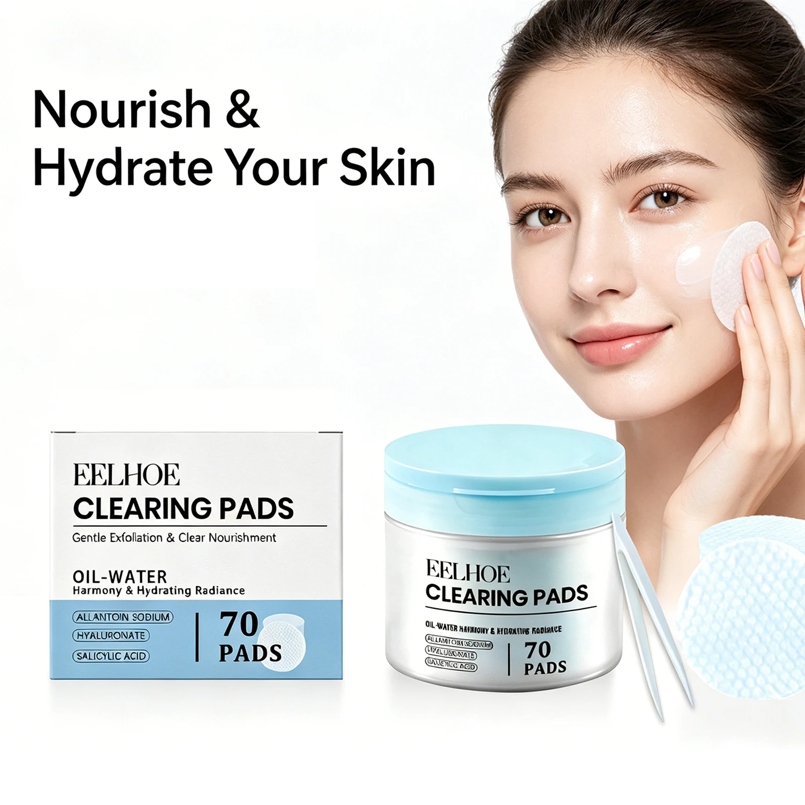 

70/140/210/280 Pads Clearing Pads Salicylic Acid Gentle Exfoliating Hydrating Toner Pads Deep Moisturizing Smooth Skin Texture