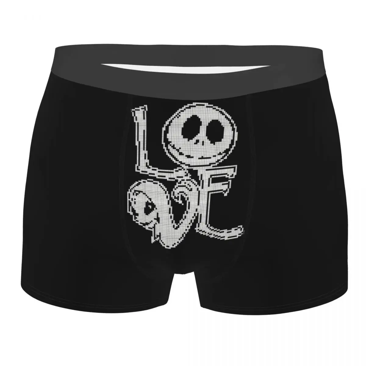 

Мужские трусы-боксеры Custom Jack Skellington LOVE с принтом, мягкие трусы-шорты