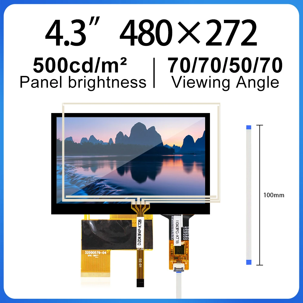 

4.3 Inch Touch screen 480*272 lcd panel HD 500 nite AT043TN25 for 4.3 inch lcd screen