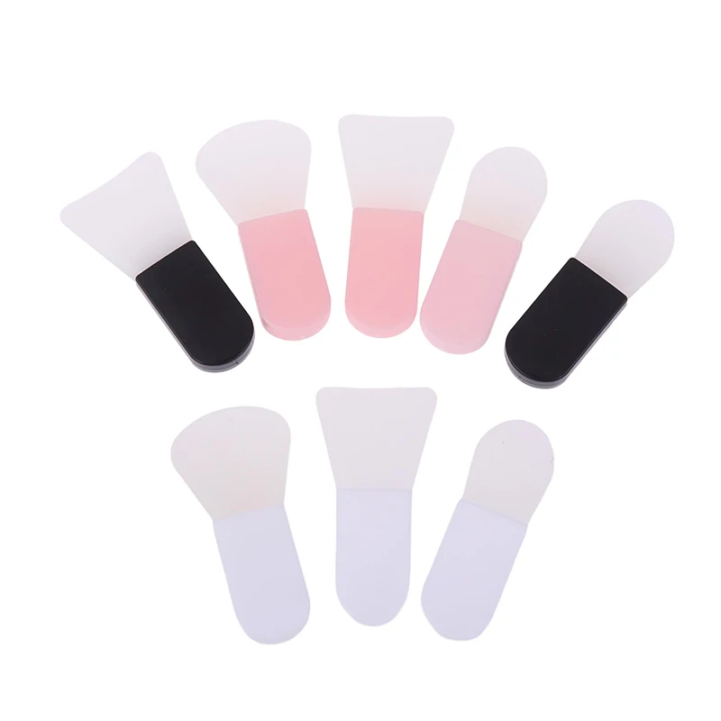 Mini Silicone Máscara Facial Escova, Ferramentas De Beleza, Punho Curto, Aplicador De Máscara De Lama, Pele-Friendly, Portátil SPA, Cuidados Com A Pele