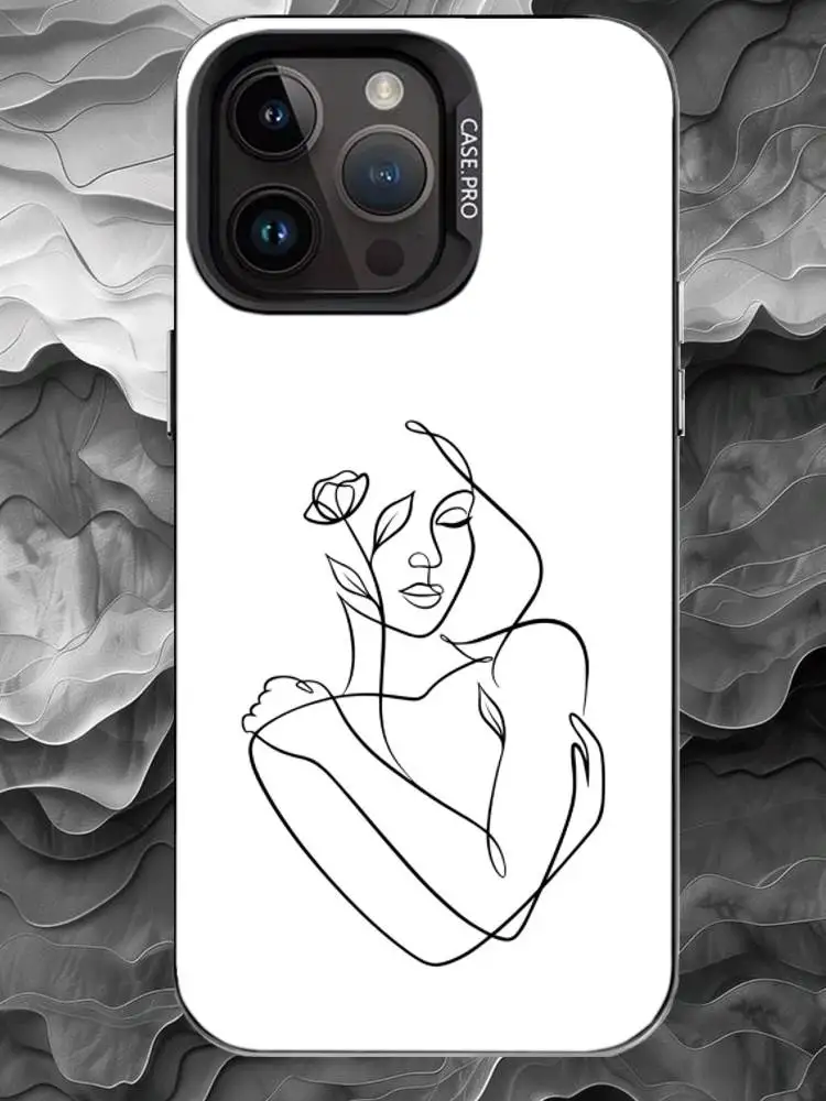 S-Sexy lines Phone Case For iPhone 17 16 15 14 13 12 11 Pro Max Plus Silver Matte Black Cover