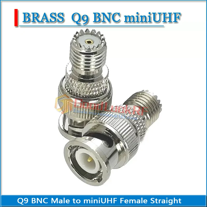 mini UHF Mini-UHF MiniUHF Female to Q9 BNC Male Straight 50ohm Copper RF Connector Adapter
