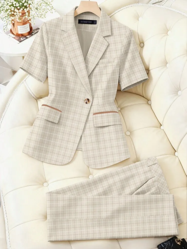 2 Piece Women Sets 2026 New Arrival Summer Autumn Matching Sets Two Pieces Sets Blazer Top And Pants Suits Outfits Clothing