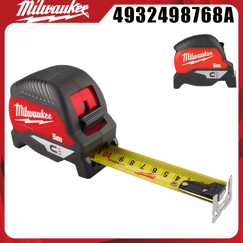 Milwaukee 4932498768A Tape Measure 5m Magnetic Heavy Duty Compact Measuring Tape With Belt Clip