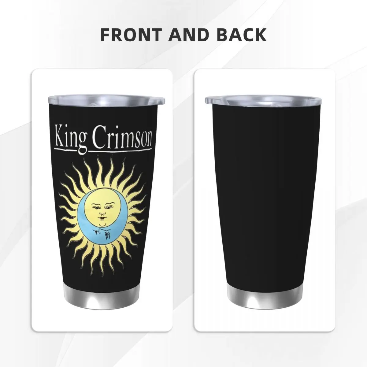 King Crimson Rock Music Insulated Tumbler with Lid Stainless Steel Thermal Mug Outdoor Portable Car Bottle Cups, 20oz