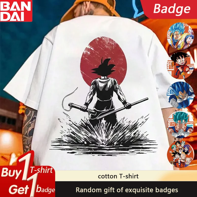 

Dragon Ball Japanese Anime GOKU Printed Men's and Women's T-Shirts Cotton Summer Fashion Loose Short Sleeves ins