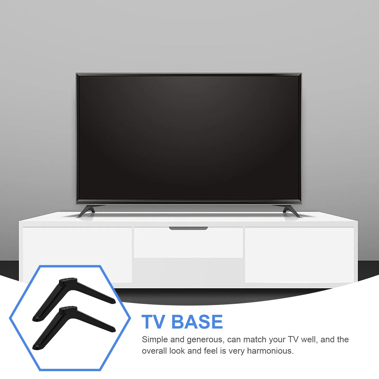 1Pair Universal Tabletop TV Stand Legs for 32-50In Smart Tvs Sturdy Secure Mounting Base with Screws Versatile Living Room