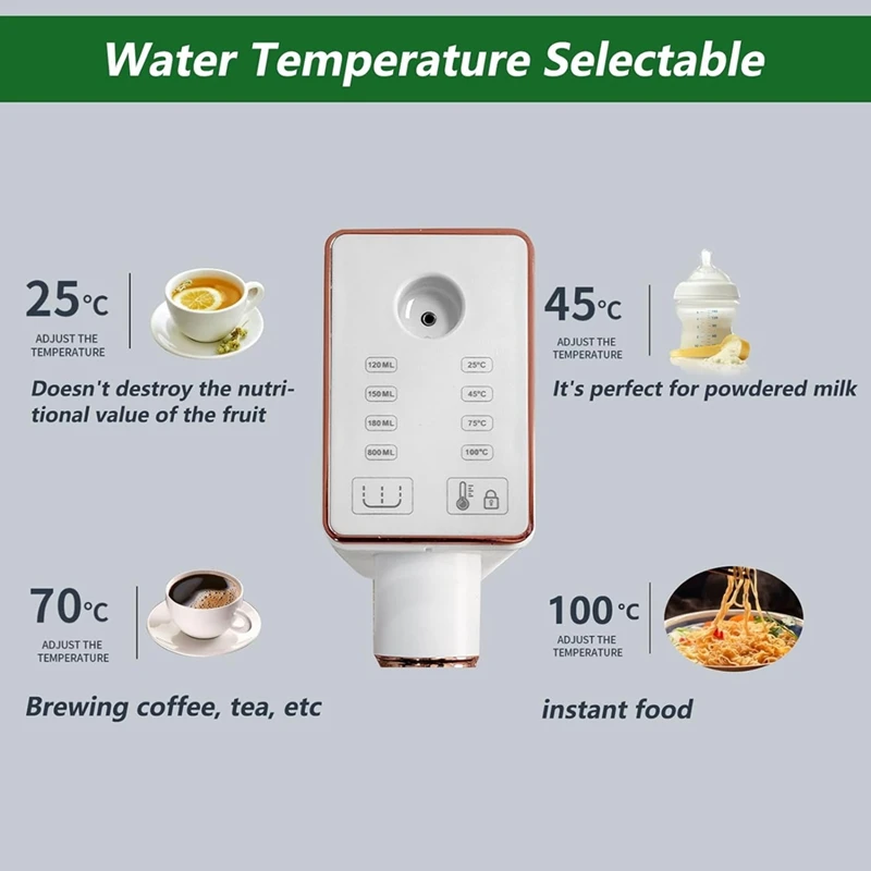 Dispensador instantáneo de agua caliente, dispositivo portátil para hacer té, café instantáneo, pantalla táctil LED, enchufe de la UE