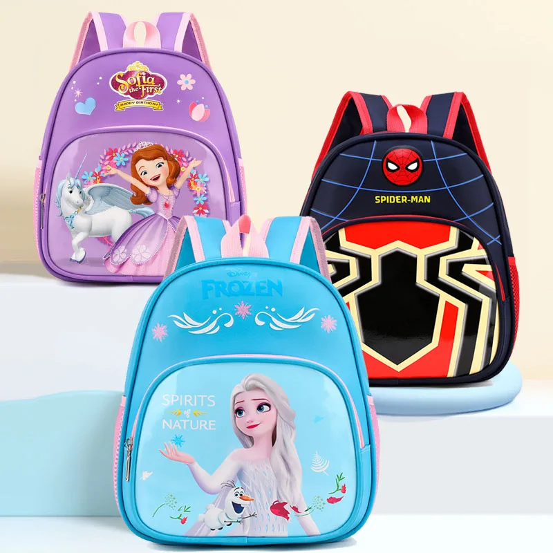 Disney księżniczka Elsa Spiderman plecaki tornister studencki Cute Cartoon 3d Stereo plecak do przedszkola torba podróżna dla dzieci