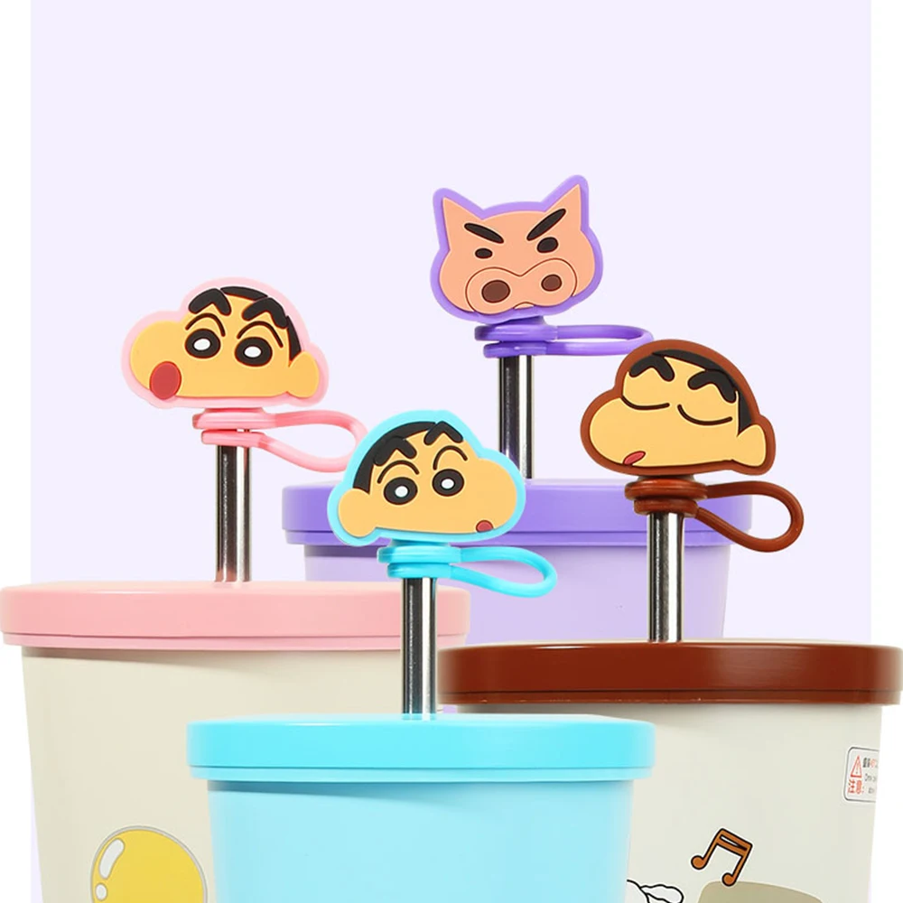 تلوين شين تشان كوب قارورة عازلة 635 مللي/21.47 أوقية Kawaii أنيمي الفولاذ المقاوم للصدأ معزول القش القدح مانعة للتسرب زجاجة ماء محمولة هدية