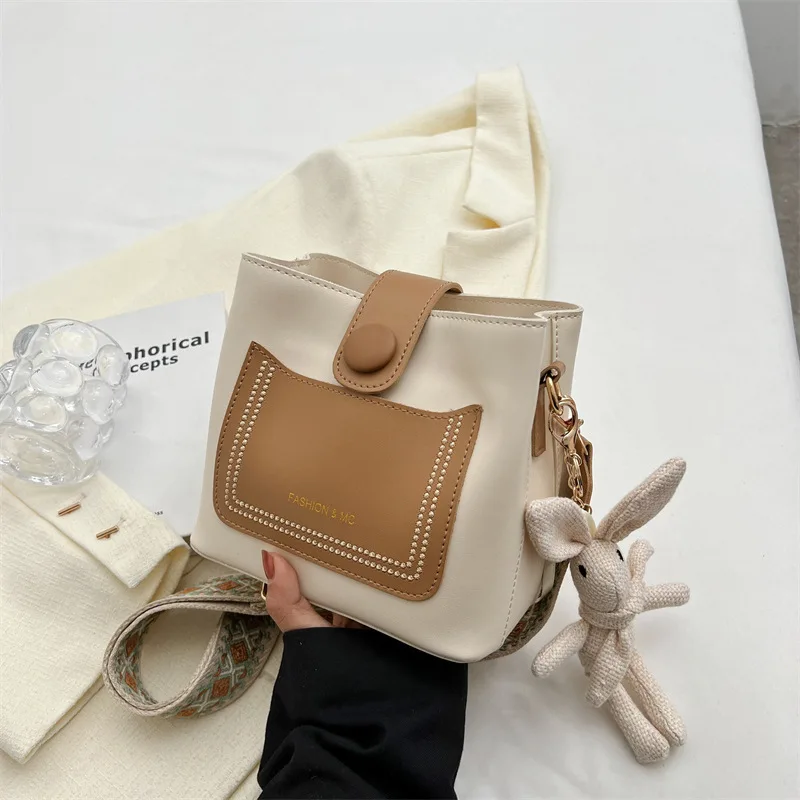 Bucket Bags For Women Famous Brands Handbags 2023 Trend Designer Luxury Leather Shoulder Bag Crossbody White Bolsas Para Mujeres