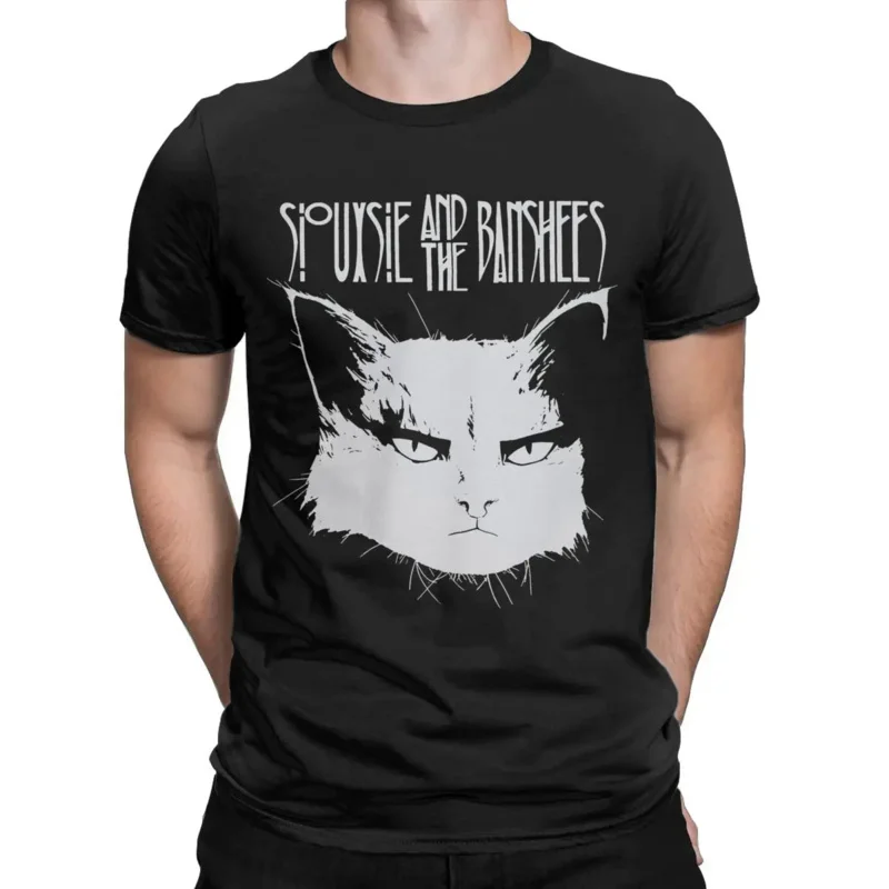 Men Siouxsie And The Banshees Cat Lovers T Shirts Cotton Clothes Vintage Short Sleeve Crew Neck Tee Shirt Printed T-Shirt