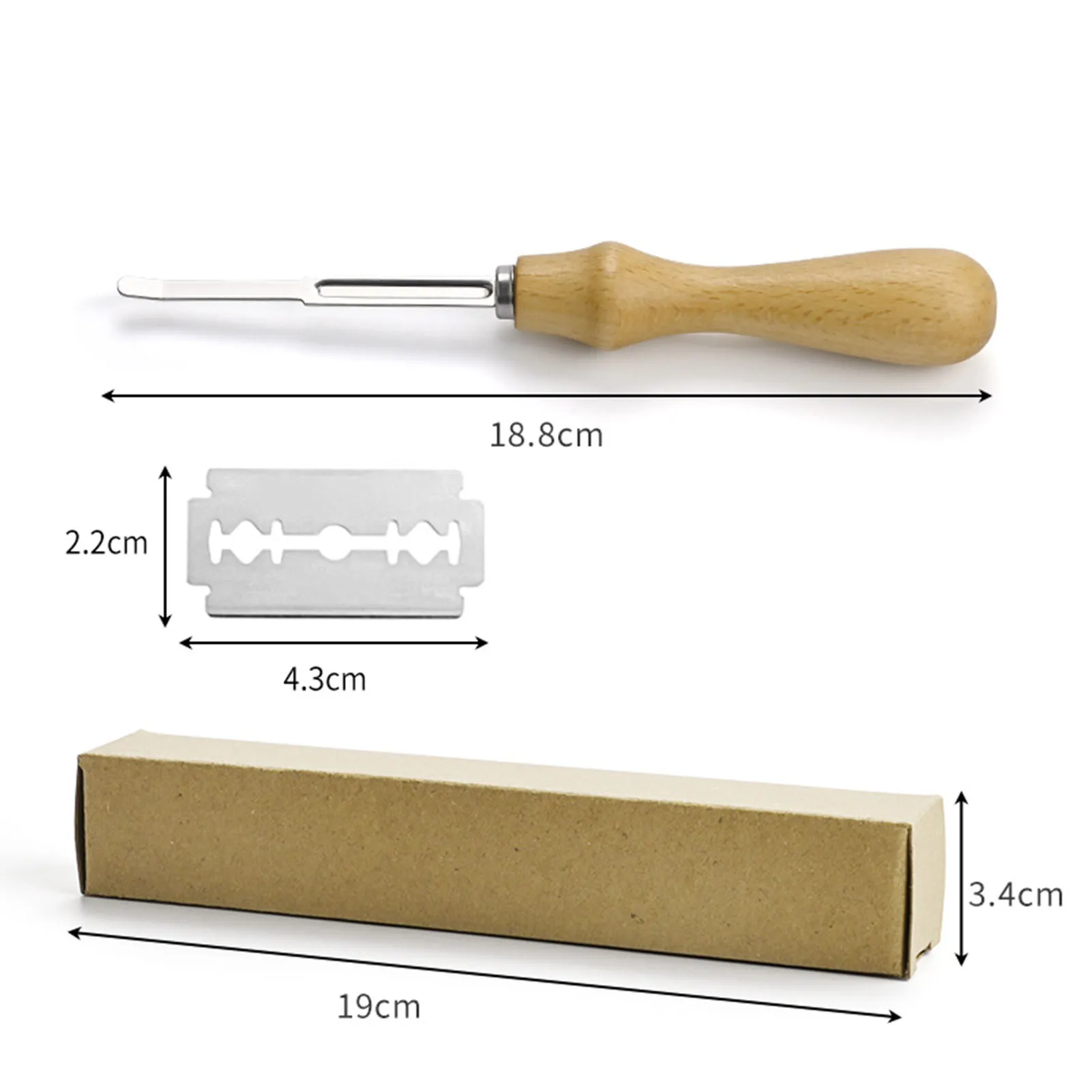 Wooden Handle Sourdough Bread Scoring Lame Bread Slashing Tool With 5Pcs Blades Bakers Lame Dough Scoring Knife Kitchen Tools