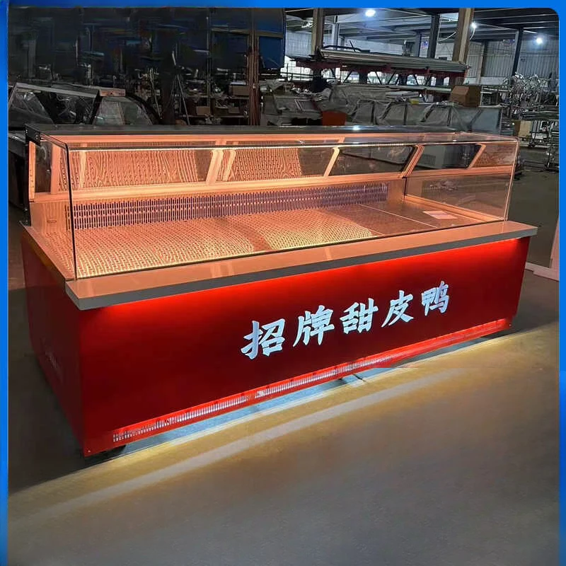 Distillation display cabinet for commercial cooked food and braised dishes, refrigerated and fresh, frost free and windless