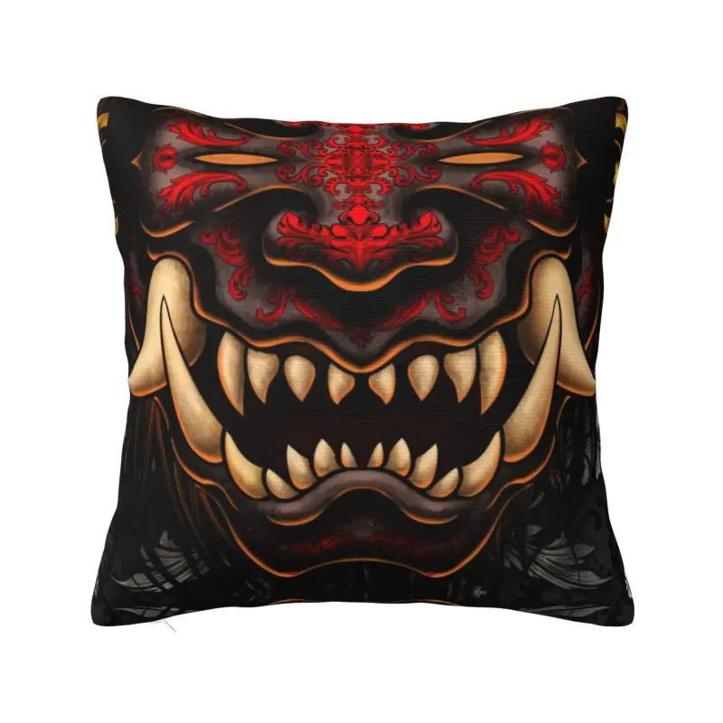 Tattoo Style Oni Japanese Samurai Modern Throw Pillow Covers Home Decorative Demon Hannya Chair Cushion