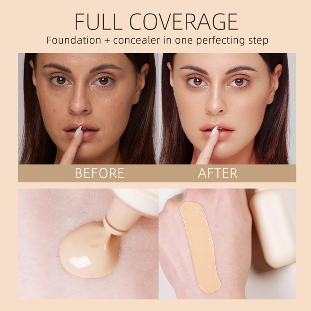 Fondotinta liquido con etichetta privata da 50 ml Logo personalizzato Biberon sfuso BB Cream Correttore Copertura completa Trucco opaco Vegan all'ingrosso