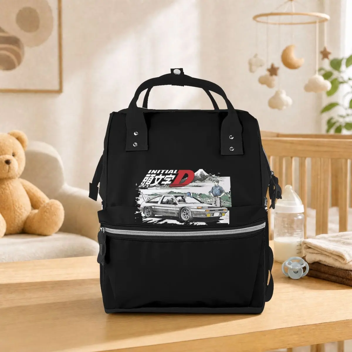 Initial D Deep Forest Drifting AE86 Takumi Raceway Student Backpack School Bag Hiking Travel Daypack for Men Women Bookbag