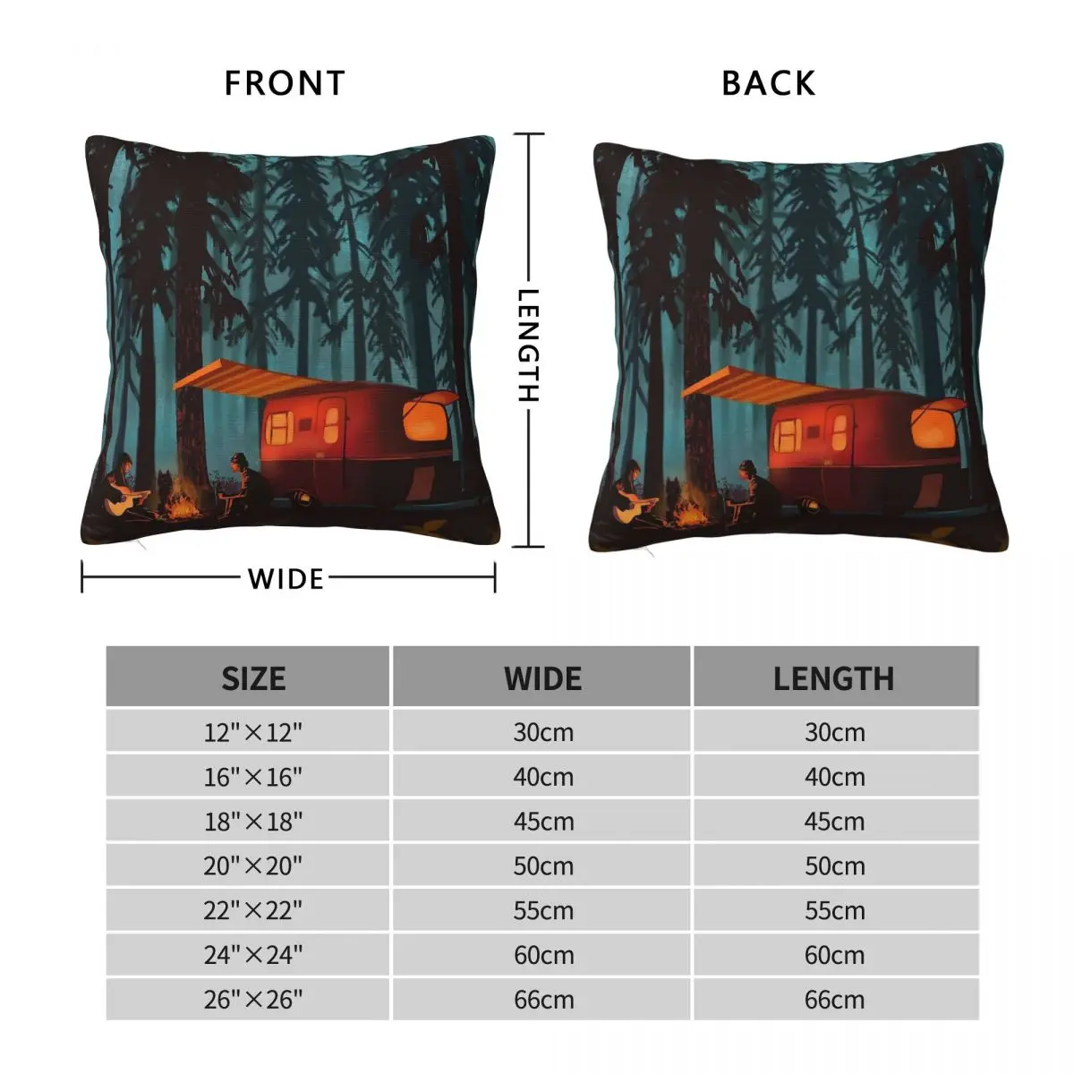 Retro Twilight Camping Pillowcase Polyester Linen Velvet Pattern Zip Decorative Pillow Case Home Cushion Cover Wholesale