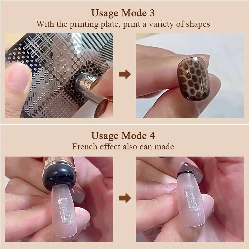 Nail Art Silicone Applicator Stick Chrome Pigment Dust Applying Gradient Shading Pen Easy-Daub Powder Silicone Nail Brushes Tool