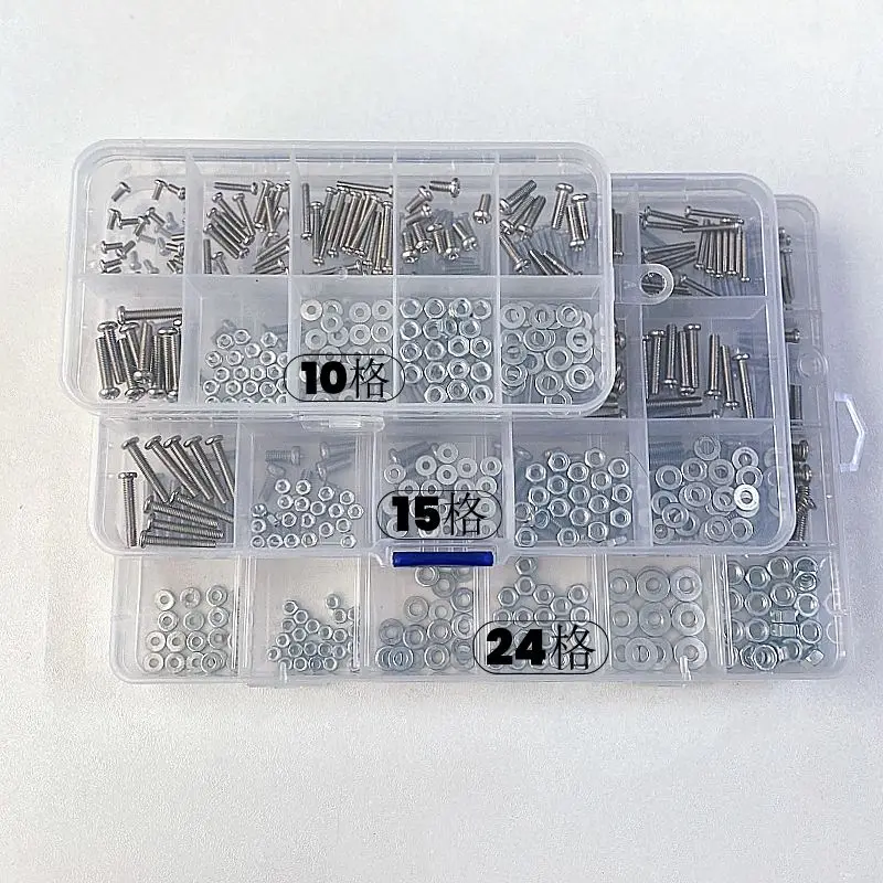 M2 M3 M4 Nickel Plated Carbon Steel Cross Phillips Round Pan Head Screw Bolt Nut Washer Mix Sizes Set Kit