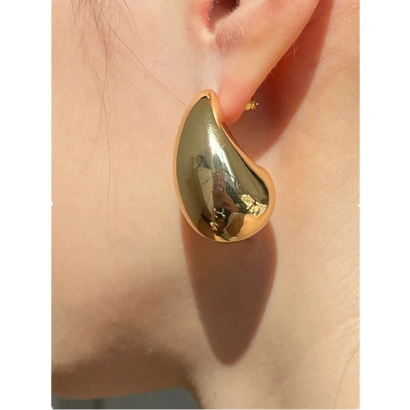 HUANQI Fashion Half Empty Chunky Large Big Water Drop Earrings for Women Girls Punk Party Trendy Vintage Jewelry 2023 Hot