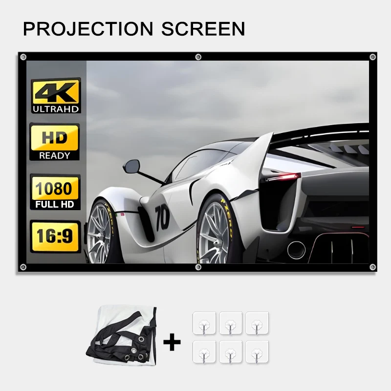 

Необходимый проекционный экран для кемпинга на открытом воздухе составляет 100 дюймов. Можно сложить, бере без места и можно гладить.