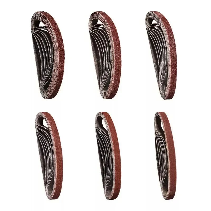 120개 샌딩 벨트 파워 세트 파일 샌더용 연마재 10 x 330mm 에어 벨트 샌더 폴리싱 페이퍼 그릿 60/80/120 샌드페이퍼