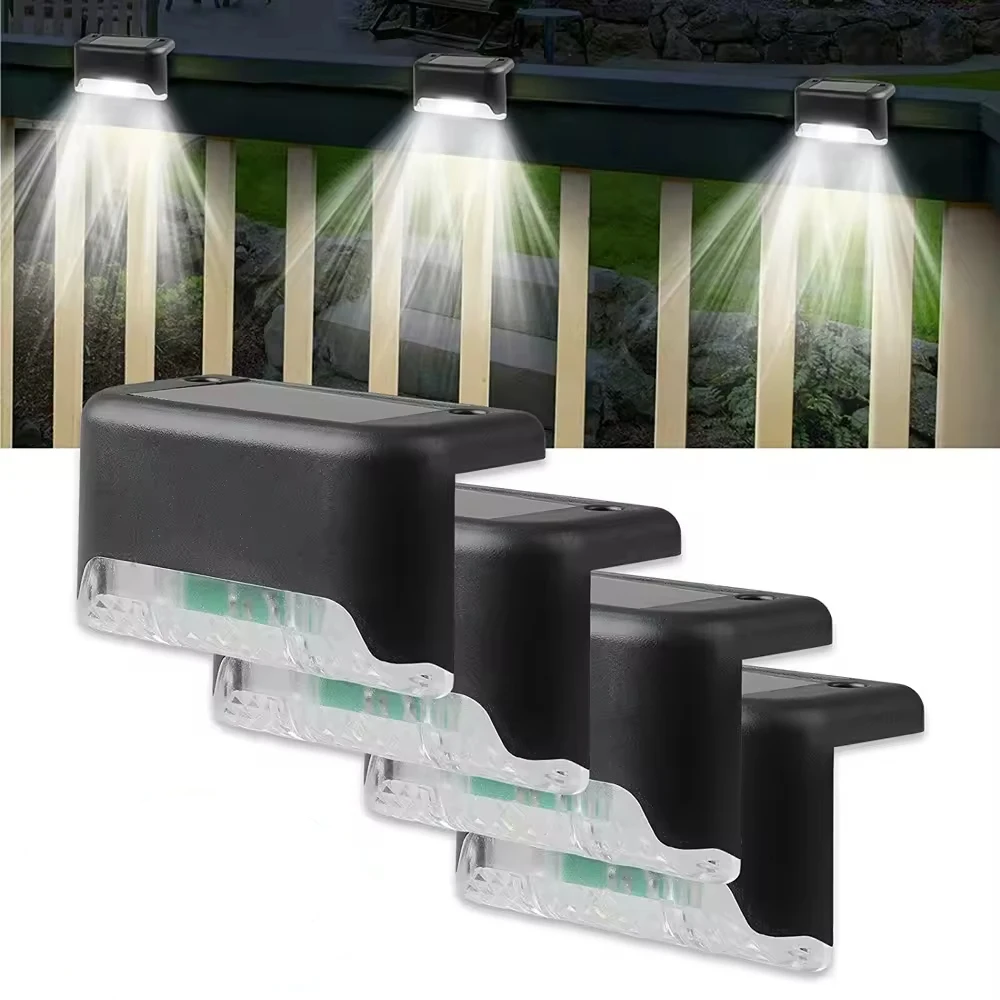 

LED Fence Step Solar Lighting Outdoor Decor Garden Deck Waterproof Lamp