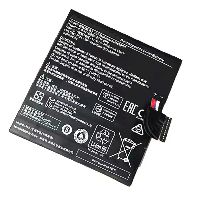 

BP-McAllan-31/4630SP 0B23-011P0RV Laptop Battery for Getac Wacom MobileStudio Pro 13 3113130 DTH-W1320 11.4V 52Wh/4630mAh