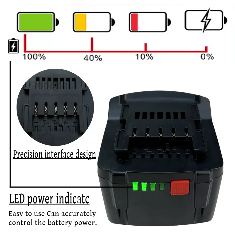 Akumulator litowo-jonowy 18 V 5200 mAh do elektronarzędzi bezprzewodowych Metabo BSZ18 625591000 625592000   Zapasowa bateria